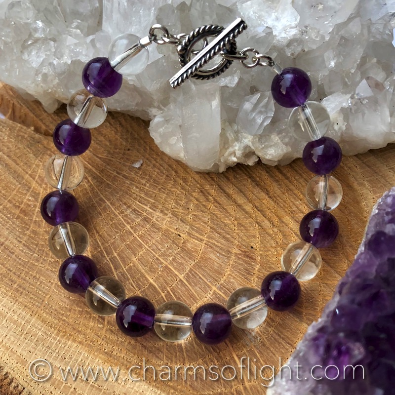 Amethyst & Clear Quartz Bracelet